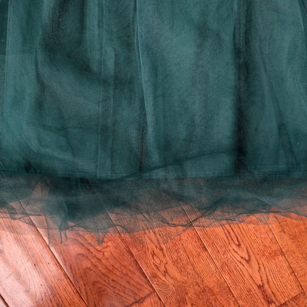 Trish Scully Child ALLESSANDRA DRESS EMERALD Green Tulle Short Sleeve NWT Size 8 - Picture 4 of 9